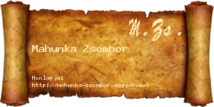 Mahunka Zsombor névjegykártya